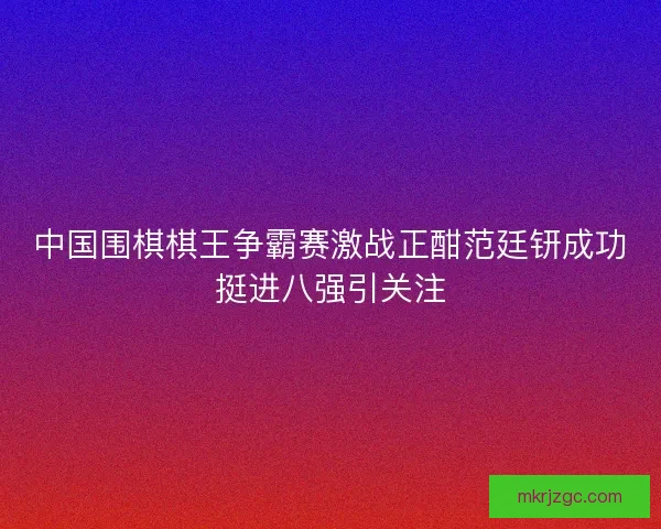 中国围棋棋王争霸赛激战正酣范廷钘成功挺进八强引关注